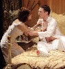 Georgia Lyman as Maggie and Kelby Akin as Brick fight like two Cats on a hot Tin Roof in the Lyric Stage production.